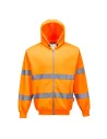 SUDADERA DE ALTA VISIBILIDAD CON CAPUCHA Y CREMALLERA FRONTAL PORTWEST B305