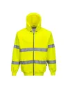 SUDADERA DE ALTA VISIBILIDAD CON CAPUCHA Y CREMALLERA FRONTAL PORTWEST B305