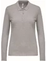 POLO LADIES’ LONG-SLEEVED PIQUÉ POLO SHIRT KARIBAN K257