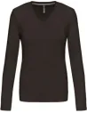 CAMISETA LADIES' LONG-SLEEVED V-NECK T-SHIRT KARIBAN K382