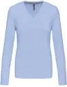 CAMISETA LADIES' LONG-SLEEVED V-NECK T-SHIRT KARIBAN K382
