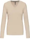 CAMISETA LADIES' LONG-SLEEVED V-NECK T-SHIRT KARIBAN K382