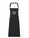 DELANTAL DIVISION WAXED LOOK DENIM BIB APRON WITH FAUX LEATHER PREMIER PR136