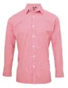 CAMISA MEN'S LONG SLEEVE GINGHAM MICROCHECK SHIRT PREMIER PR220