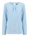 BLUSA LADIES' PLEAT FRONT LONG SLEEVED BLOUSE HENBURY H598