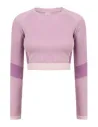 TOP LADIES SEAMLESS PANELLED LS CROP TOP TOMBO TL352