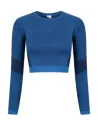 TOP LADIES SEAMLESS PANELLED LS CROP TOP TOMBO TL352