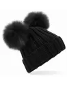 GORRO FAUX FUR DOUBLE POP POM BEANIE BEECHFIELD BF414
