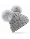 GORRO FAUX FUR DOUBLE POP POM BEANIE BEECHFIELD BF414