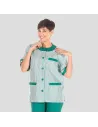 BLUSA SANITARIO UNISEX ABOTONADA VICHY COMBINADA GARYS 648000