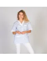 BLUSA SANITARIO UNISEX PICO ABIERTO VICHY COMBINADA GARYS 652000