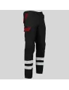 PANTALÓN UNISEX MULTIBOLSILLOS ELÁSTICO ARCE COMBINADO + 2 BANDAS REFLECTANTES GARYS 7502CB