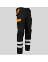 PANTALÓN UNISEX MULTIBOLSILLOS ELÁSTICO ARCE COMBINADO + 2 BANDAS REFLECTANTES GARYS 7502CB