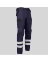PANTALÓN UNISEX MULTIBOLSILLOS ELÁSTICO ARCE COMBINADO + 2 BANDAS REFLECTANTES GARYS 7502CB
