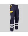 PANTALÓN UNISEX MULTIBOLSILLOS ELÁSTICO ARCE COMBINADO + 2 BANDAS REFLECTANTES GARYS 7502CB