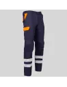 PANTALÓN UNISEX MULTIBOLSILLOS ELÁSTICO ARCE COMBINADO + 2 BANDAS REFLECTANTES GARYS 7502CB