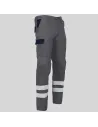 PANTALÓN UNISEX MULTIBOLSILLOS ELÁSTICO ARCE COMBINADO + 2 BANDAS REFLECTANTES GARYS 7502CB