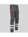 PANTALÓN UNISEX MULTIBOLSILLOS ELÁSTICO ARCE COMBINADO + 2 BANDAS REFLECTANTES GARYS 7502CB
