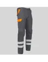 PANTALÓN UNISEX MULTIBOLSILLOS ELÁSTICO ARCE COMBINADO + 2 BANDAS REFLECTANTES GARYS 7502CB