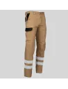 PANTALÓN UNISEX MULTIBOLSILLOS ELÁSTICO ARCE COMBINADO + 2 BANDAS REFLECTANTES GARYS 7502CB