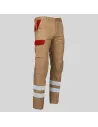 PANTALÓN UNISEX MULTIBOLSILLOS ELÁSTICO ARCE COMBINADO + 2 BANDAS REFLECTANTES GARYS 7502CB