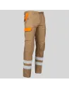 PANTALÓN UNISEX MULTIBOLSILLOS ELÁSTICO ARCE COMBINADO + 2 BANDAS REFLECTANTES GARYS 7502CB