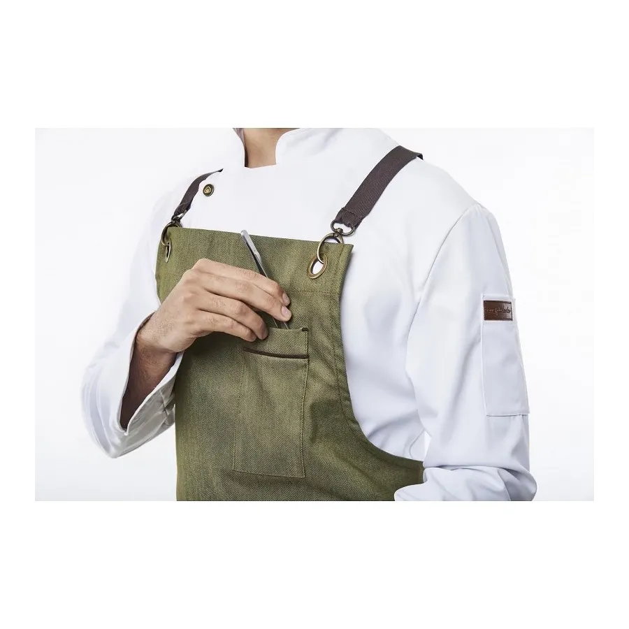 DELANTAL CON PETO LAUREL UNISEX COSIDO LENTO CC1983B 28