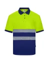 POLO POLIÉSTER RECICLADO BICOLOR MANGA CORTA CINTA SEGMENTADA VELILLA 305533