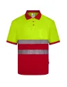 POLO POLIÉSTER RECICLADO BICOLOR MANGA CORTA CINTA SEGMENTADA VELILLA 305533