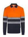 POLO POLIÉSTER RECICLADO BICOLOR MANGA LARGA CINTA SEGMENTADA VELILLA 305535