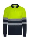 POLO POLIÉSTER RECICLADO BICOLOR MANGA LARGA CINTA SEGMENTADA VELILLA 305535
